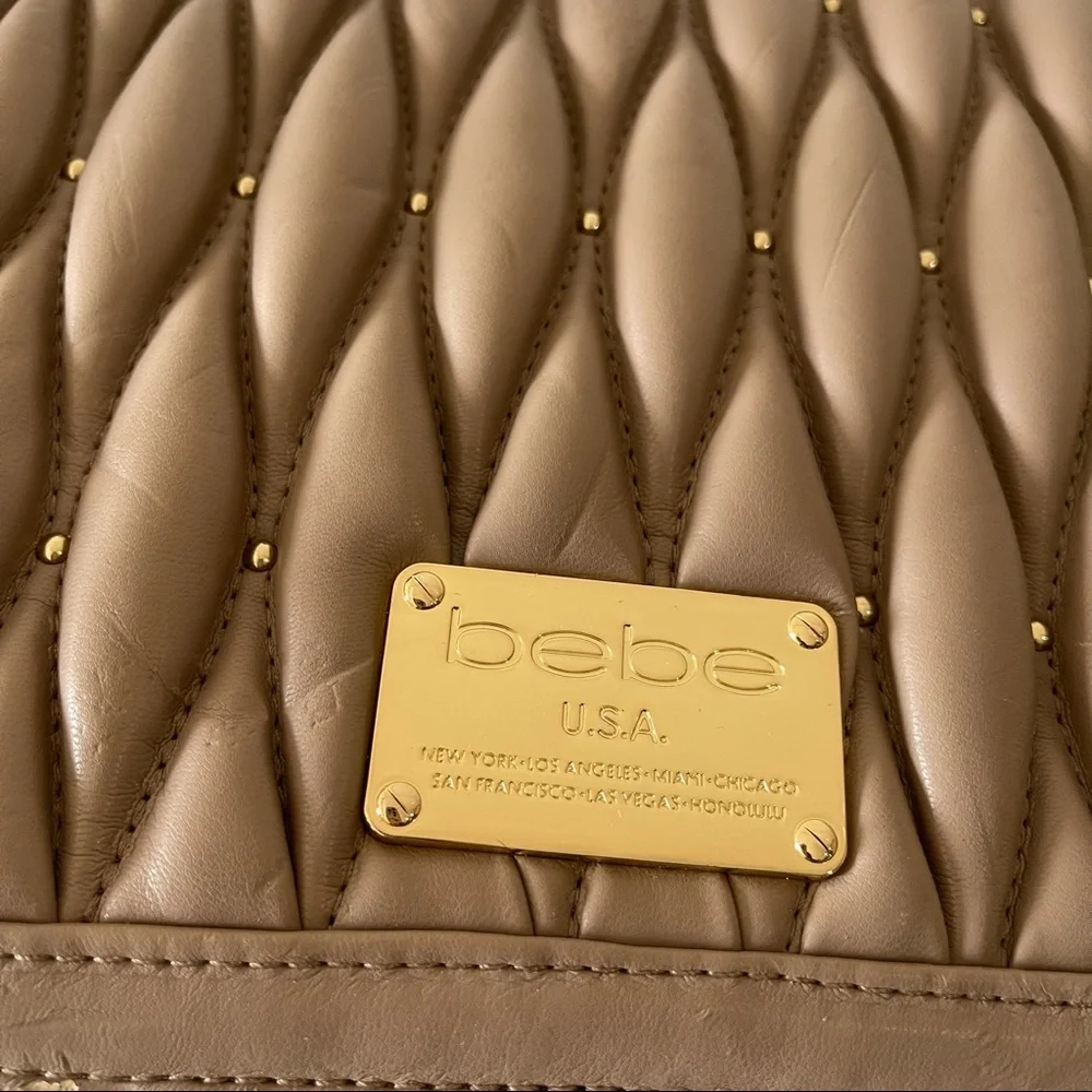 bebe Quilted Puff Faux Leather Crossbody Purse